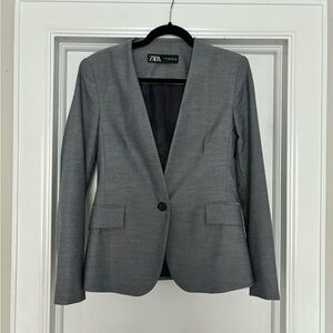 Zara Collarless Blazer